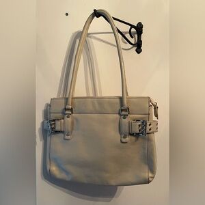 Vintage Micheal Rome Cream Leather Handbag